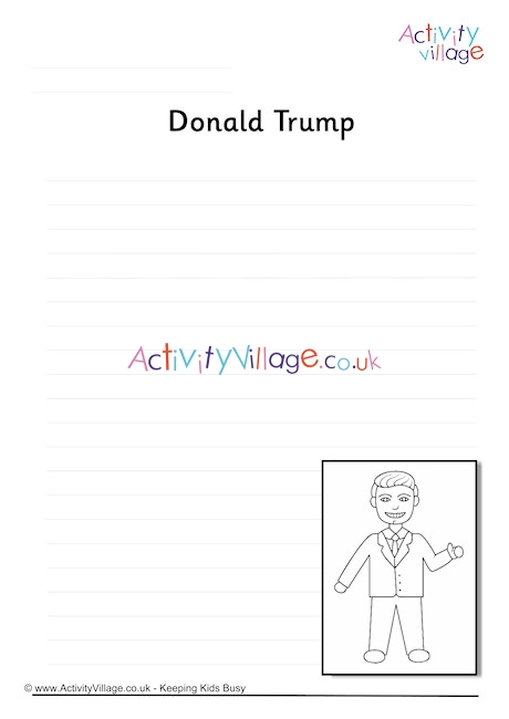 Donald Trump Writing Page