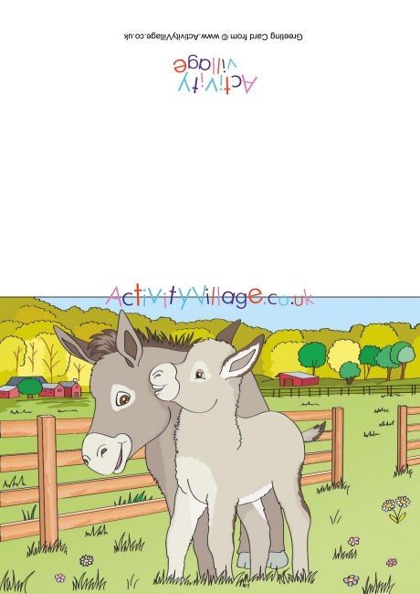 Donkeys Scene Card