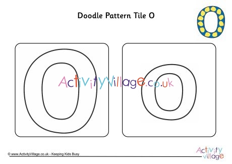 Doodle pattern tile alphabet O
