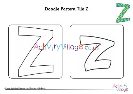 Doodle pattern tile alphabet - Z