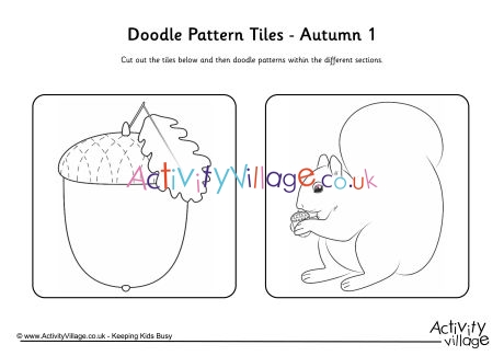 Doodle pattern tiles - autumn 1