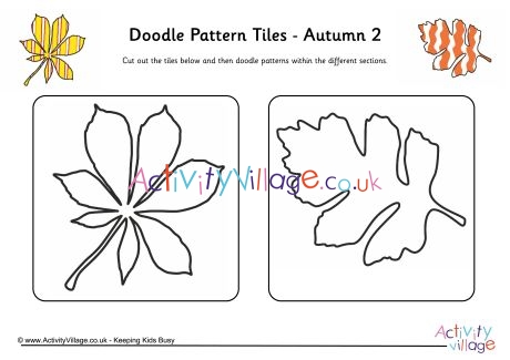 Doodle pattern tiles - autumn 2