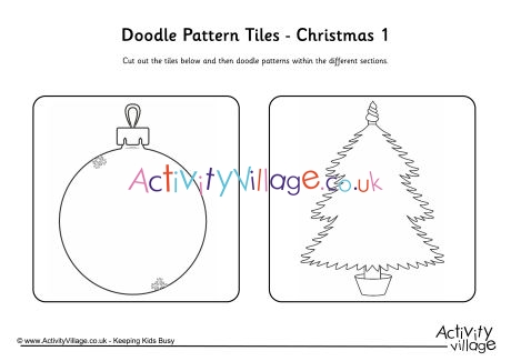 Doodle pattern tiles - Christmas 1