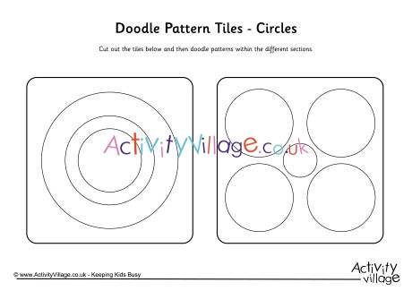 Doodle pattern tiles - circles