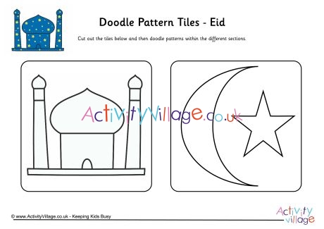 Doodle pattern tiles - Eid