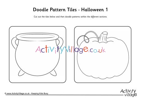 Doodle pattern tiles - Halloween 1