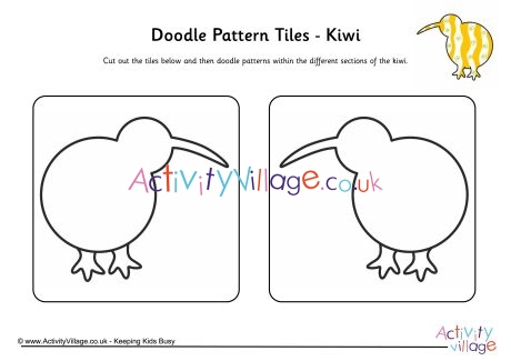 Doodle pattern tiles - kiwi