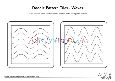 Doodle pattern tiles - waves