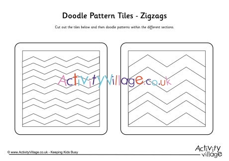 Doodle pattern tiles - zigzags
