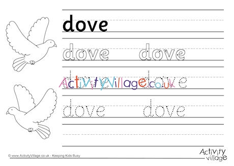 Dove Handwriting Worksheet