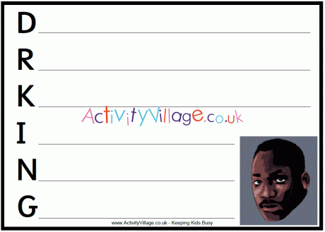 Dr King acrostic poem printable