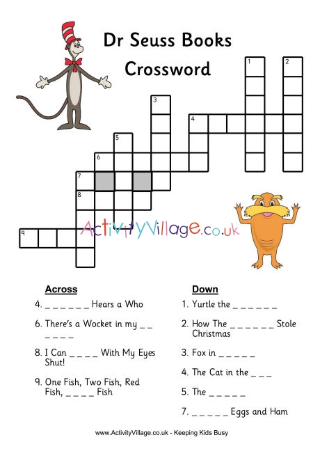 Dr Seuss Crossword