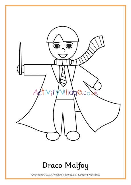 Draco Malfoy colouring page
