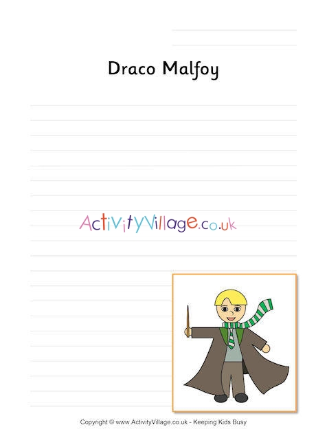 Draco Malfoy writing page