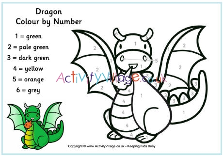 Dragon colour by number