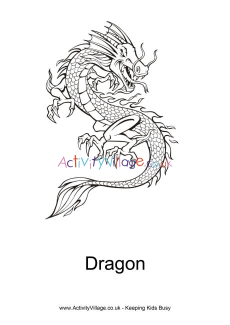 Dragon colouring page 2