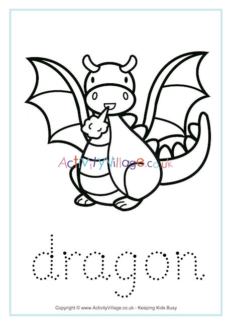 Dragon tracing worksheet