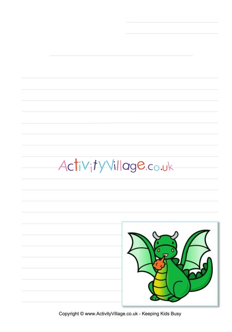 Dragon writing page