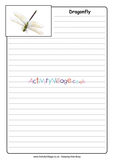Dragonfly notebooking page