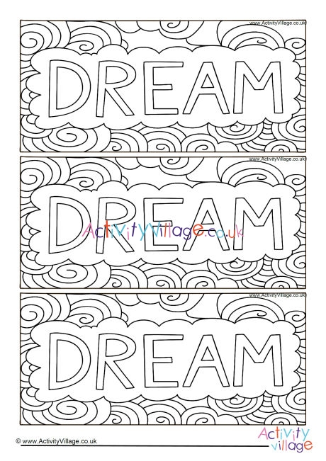 Dream colouring bookmarks