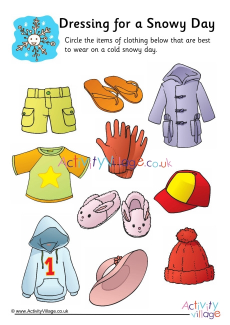Dressing for a Sunny Day Worksheet