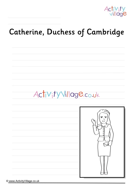Duchess of Cambridge Writing Page