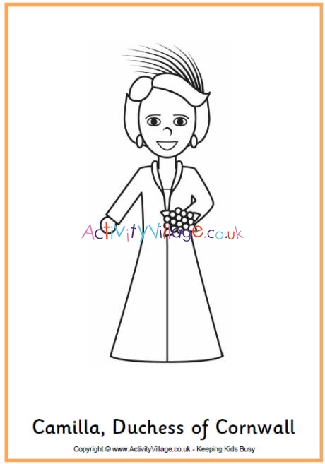 Duchess of Cornwall colouring page