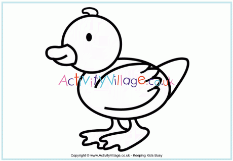 Duck colouring page