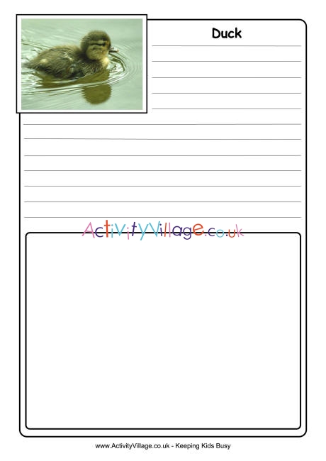 Duck notebooking page