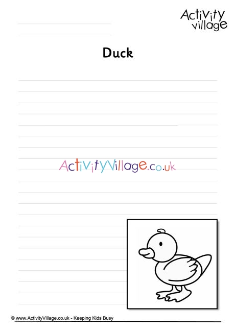 Duck Writing Page