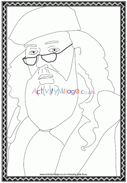 Dumbledore colouring page