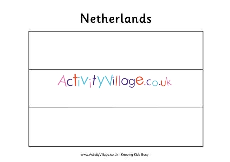 Dutch flag colouring page