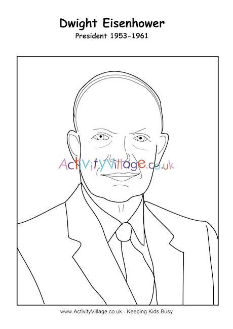 Dwight D Eisenhower colouring page