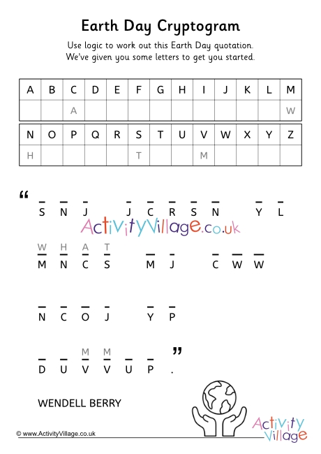 Earth Day cryptogram 3