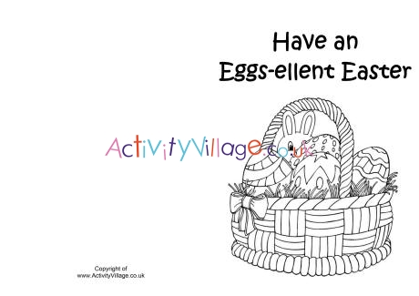 Easter basket colouring card