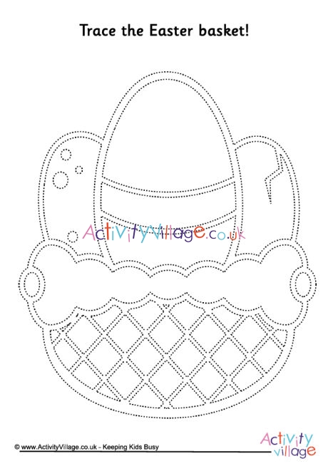 Easter basket tracing page