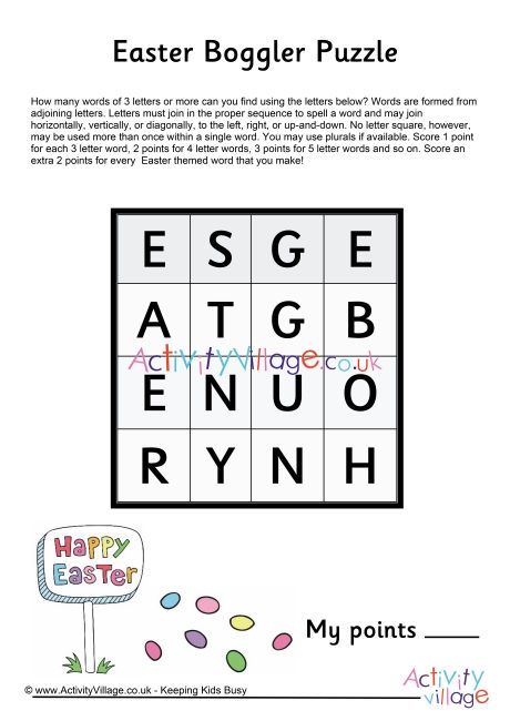 Easter boggler puzzle