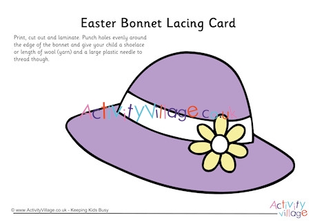 Easter Bonnet Lacing Card