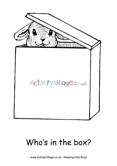 Easter box colouring page