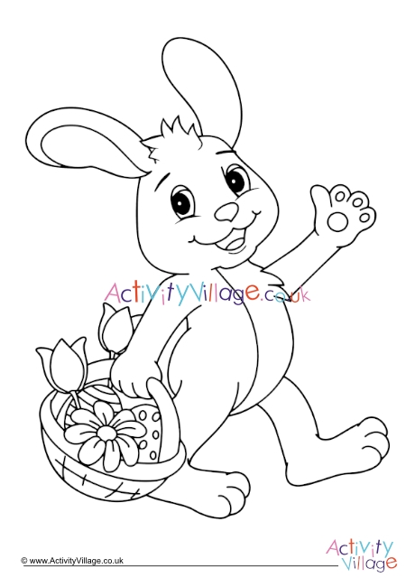 Easter Bunny Colouring  Page 3