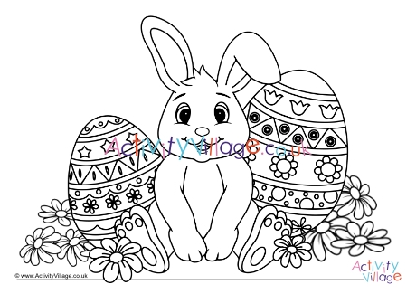 Easter Bunny Colouring Page 8
