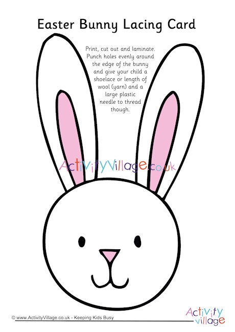 Easter Bunny Lacing Card 2