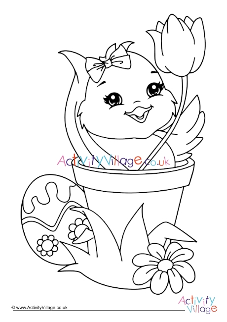 Easter Chick Colouring Page 2