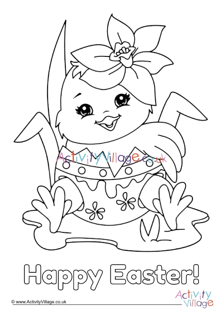 Easter Chick Colouring Page 3