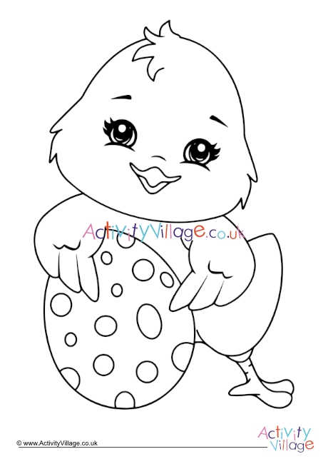 Easter Chick Colouring Page 4