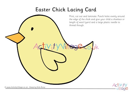 Easter Chick Lacing Card