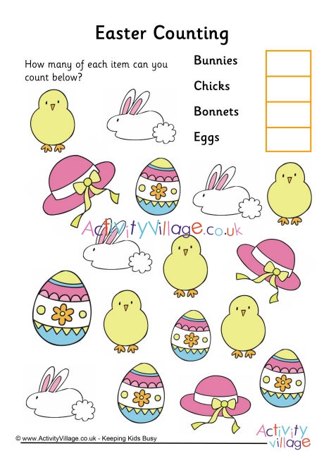Easter counting worksheet 3