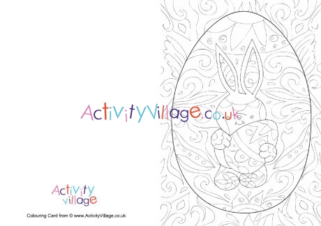 Easter doodle colouring card