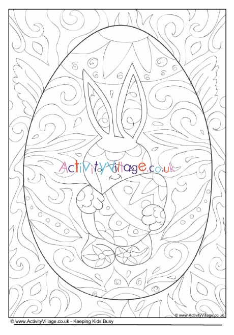 Easter doodle colouring page