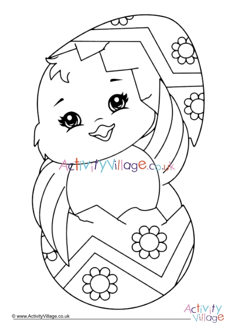 Easter Egg Surprise Colouring Page